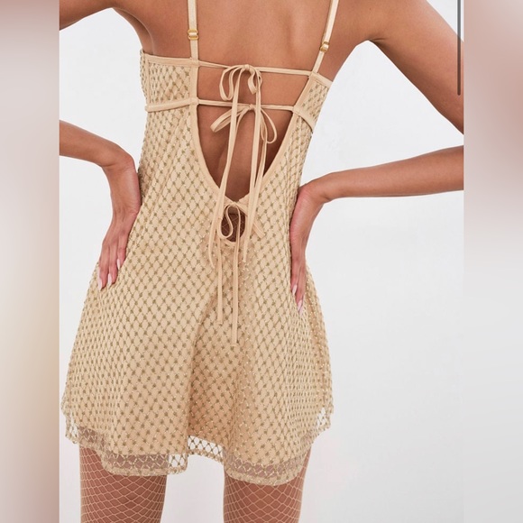 For Love And Lemons Dresses For Love And Lemons Gold Glitter Slip
